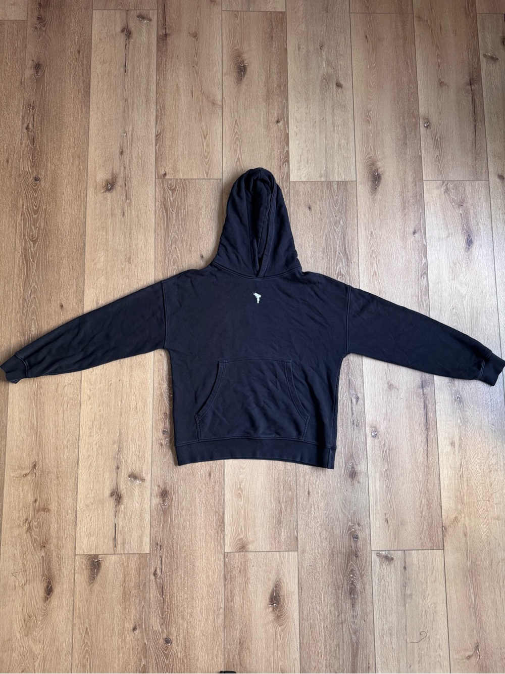 Black Men's Pullover Hoodie - Classic Hooded Sweatshirt